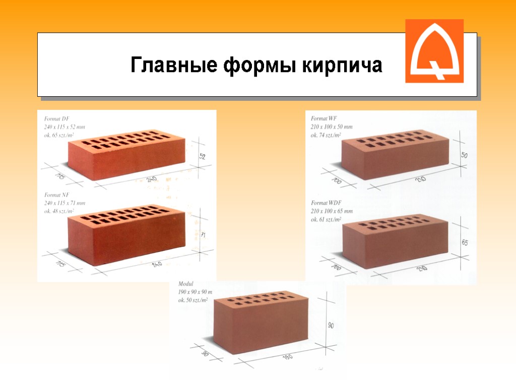 Главные формы кирпича